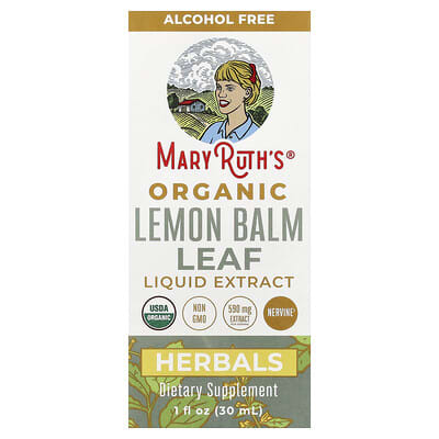 Органический жидкий экстракт листьев мелиссы, без спирта, 590 mg, 1 fl oz (30 ml)