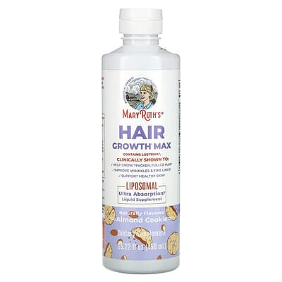 Липосомальный комплекс для роста волос MaryRuth's, Миндальное печенье, 15.22 fl oz (450 ml)