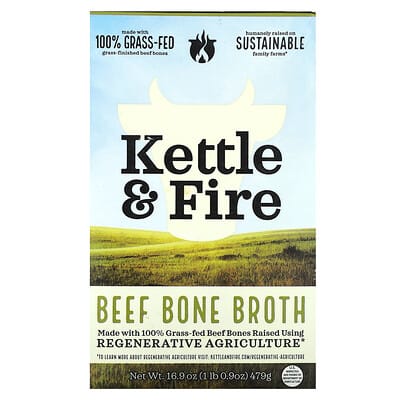 Kettle & Fire говяжий костный бульон, 16.9 oz (479 g)