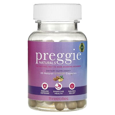 Натуральный имбирь Preggie, 30 капсул (500 mg per Capsule)