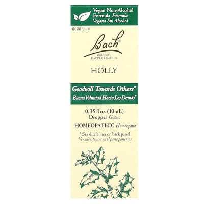 Original Flower Remedies, Holly, 0.35 fl oz (10 ml) гомеопатическое средство