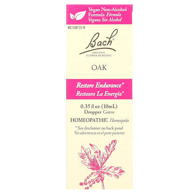 Оригинальные цветочные средства Bach, Oak, 0.35 fl oz (10 ml)