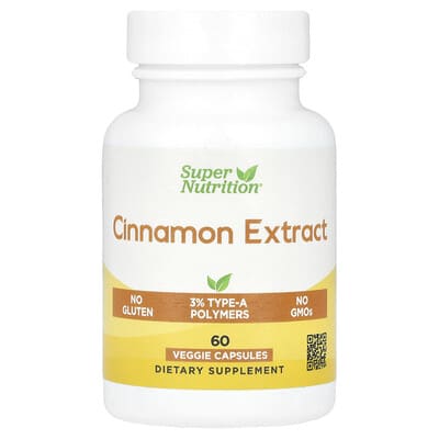 Cinnamon Extract, 60 Veggie Capsules (250 mg per Capsule)