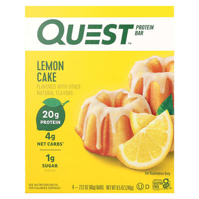 Протеиновый батончик Lemon Cake, 4 шт., 2.12 oz (60 g) каждый