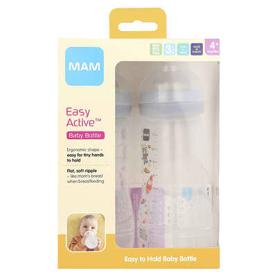 Детская бутылочка MAM Easy Active, 4+ Months, 2 Count