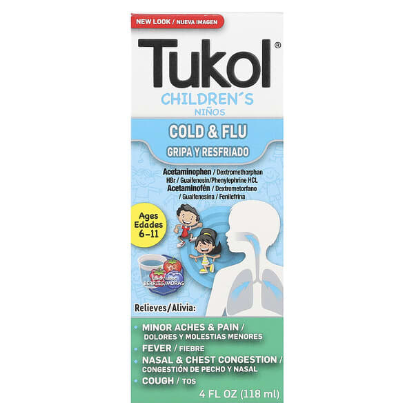 Детский препарат от простуды и гриппа, ягоды, 4 fl oz (118 ml)