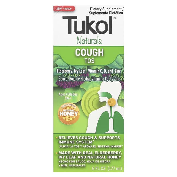 Tukol Naturals от кашля, для детей от 14 лет, с натуральным медом, 6 fl oz (177 ml)