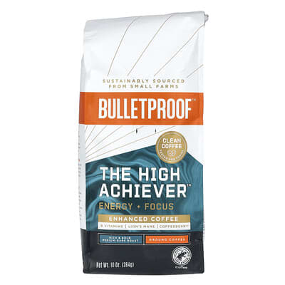 BulletProof Кофе The High Achiever, молотый, Medium-Dark Roast, 10 oz (284 g)