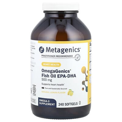 Рыбий жир OmegaGenics®, EPA-DHA, натуральный лимон, 500 mg, 240 мягких капсул