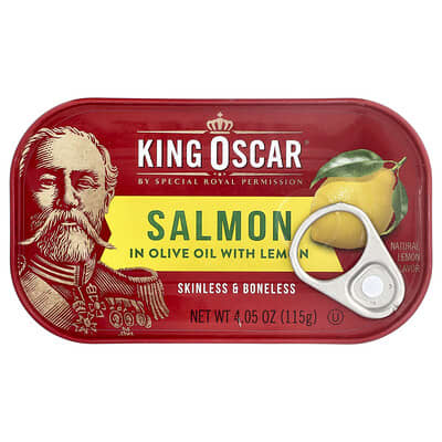 Skinless & Boneless Salmon in Olive Oil with Lemon, 4.05 oz (115 g)