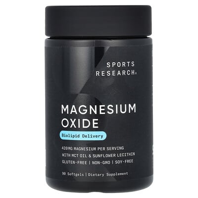 Sports Research Magnesium Oxide, 420 mg, 90 мягких капсул
