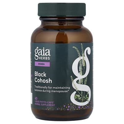 Gaia Herbs Женский Black Cohosh, 60 Liquid Phyto-Caps® (400 mg Per cap)