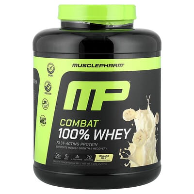 MusclePharm протеиновый порошок Combat® 100% Whey Protein, Banana Milk, 5 lbs (2.25 kg)