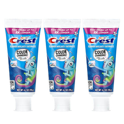 Детская зубная паста Crest Advanced, против кариеса, вкус жвачки, 3 упаковки по 4.2 oz (119 g)