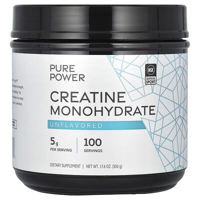 Pure Power, Creatine Monohydrate, Unflavored, 17.6 oz (500 g)