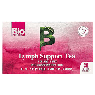 Bio Nutrition чай для поддержки лимфатической системы, без кофеина, 30 пакетиков, 2 oz (56 g)