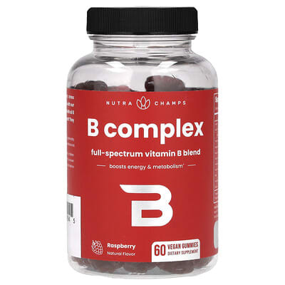 NutraChamps B Complex, Raspberry, 60 веганских мармеладок