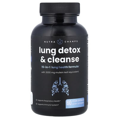 NutraChamps Lung Detox & Cleanse, 60 веганских капсул