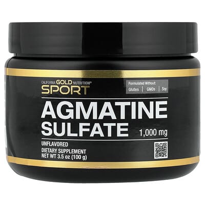 California Gold Nutrition Sport, Agmatine Sulfate, без вкуса, 3.5 oz (100 g)
