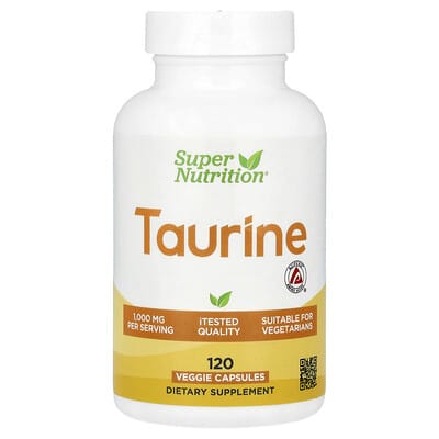 Таурин, 120 вегетарианских капсул (500 mg на капсулу)