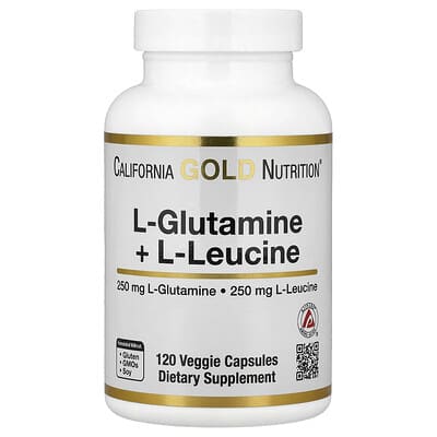 L-Glutamine + L-Leucine, 120 веганских капсул