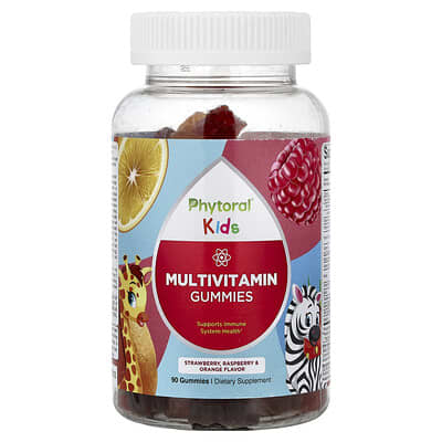 Kids, Multivitamin Gummies, Strawberry, Raspberry & Orange, 90 Gummies