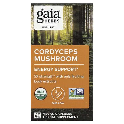 Cordyceps Mushroom, Active Lifestyle, 40 веганских капсул