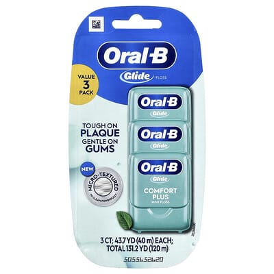 Glide, Comfort Plus Floss, Mint, 3 Pack, 43.7 yd (40 m) Each