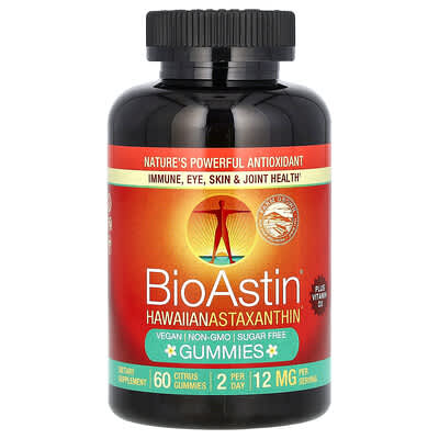 BioAstin®, жевательные мармеладки с гавайским астаксантином, Citrus, 60 шт.