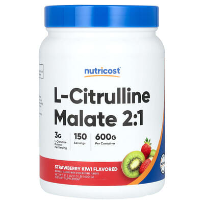 L-Citrulline Malate 2:1, клубника-киви, 21.4 oz (600 g)