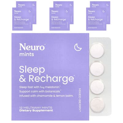 Мятные леденцы NeuroMints Sleep & Recharge Mixed Berry 6 упаковок