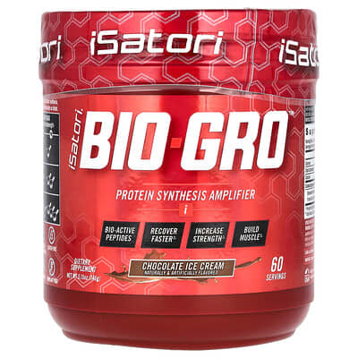 Bio-Gro™, усилитель синтеза белка, шоколадное мороженое, 5,15 унции (146 г)