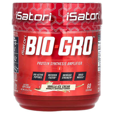 Bio-Gro, усилитель синтеза белка, Vanilla Ice Cream, 4.02 oz (114 g)