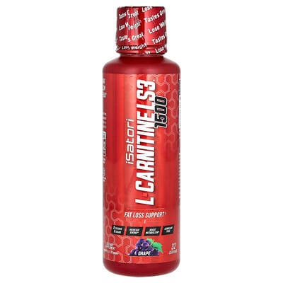 Isatori L-Carnitine LS3 1500, вкус винограда, 1,500 mg, 16 fl oz (480 ml)