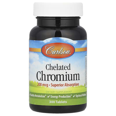 Хелатный хром, 200 mcg, 300 таблеток, Carlson