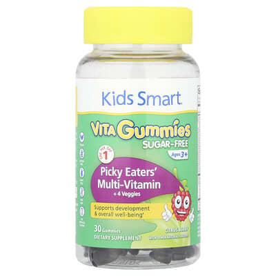 Kids Smart® Vita Gummies, мультивитамины для детей, цитрус и ягоды, 30 жевательных таблеток