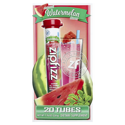 Смесь для энергетического напитка Zipfizz Watermelon, 20 трубок, 0.39 oz (11 g) каждая