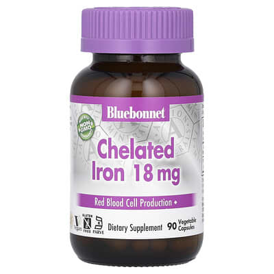 Хелат железа, 18 mg, 90 вегетарианских капсул