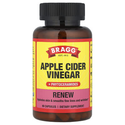 Bragg Renew, яблочный уксус + фитоцерамиды, 90 капсул