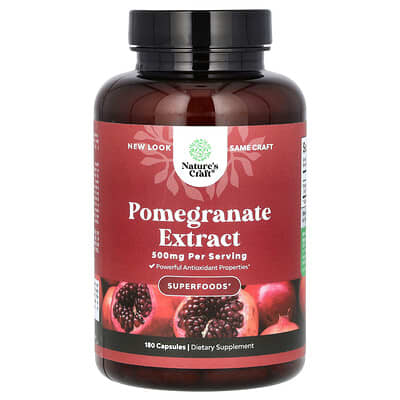 Экстракт граната Nature's Craft, 500 mg, 180 Capsules