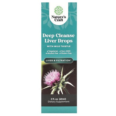 Капли для очистки печени Nature's Craft с молочным чертополохом, 2 fl oz (60 ml)