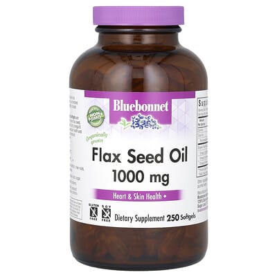 Органическое масло семян льна, 1,000 mg, 250 Softgels