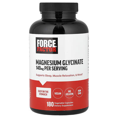 Force Factor Magnesium Glycinate, 180 растительных капсул (70 mg на капсулу)