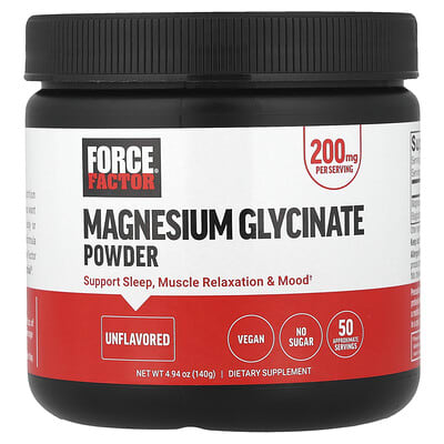Порошок магния Force Factor Magnesium Glycinate, Unflavored, 4.94 oz (140 g)
