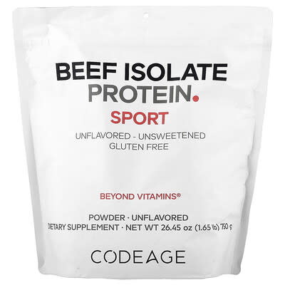 Протеин Beef Isolate Sport, без вкуса, 1.65 lb (750 g)