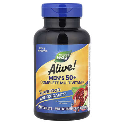 Alive!® Men's 50+ Complete Multivitamin, 130 Tablets