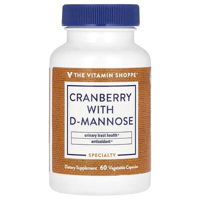 Клюква с D-Mannose The Vitamin Shoppe, 60 растительных капсул