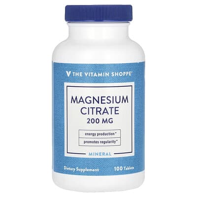 The Vitamin Shoppe Magnesium Citrate, 200 mg, 100 таблеток