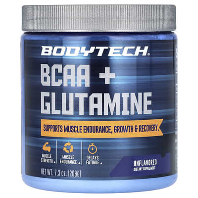 BCAA + Glutamine, без вкуса, 7.3 oz (208 g)