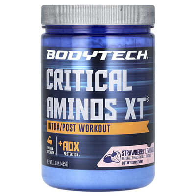 BodyTech Critical Aminos XT, для тренировок, клубничный лимонад, 16 oz (455 g)